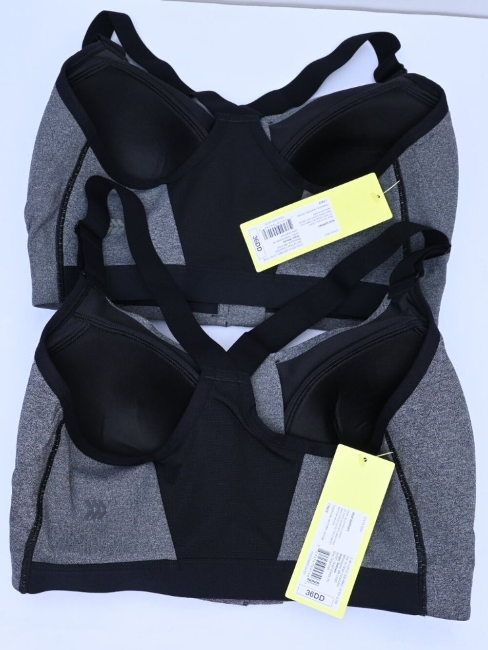 All in Motion Sports Bra Front Zipper Closure, Racerback Gray Black Size 36DD - Picture 2 of 4